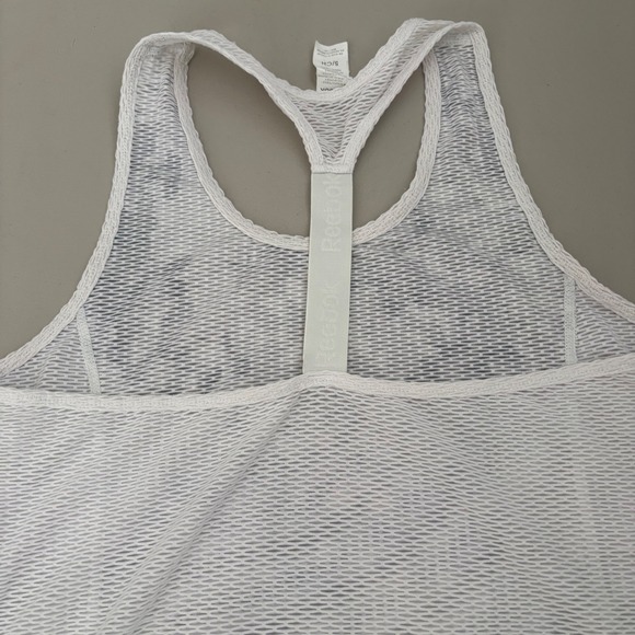Reebok Racerback Tank Top Floral Print White Mesh Athletic Workout Gym S - Picture 8 of 9